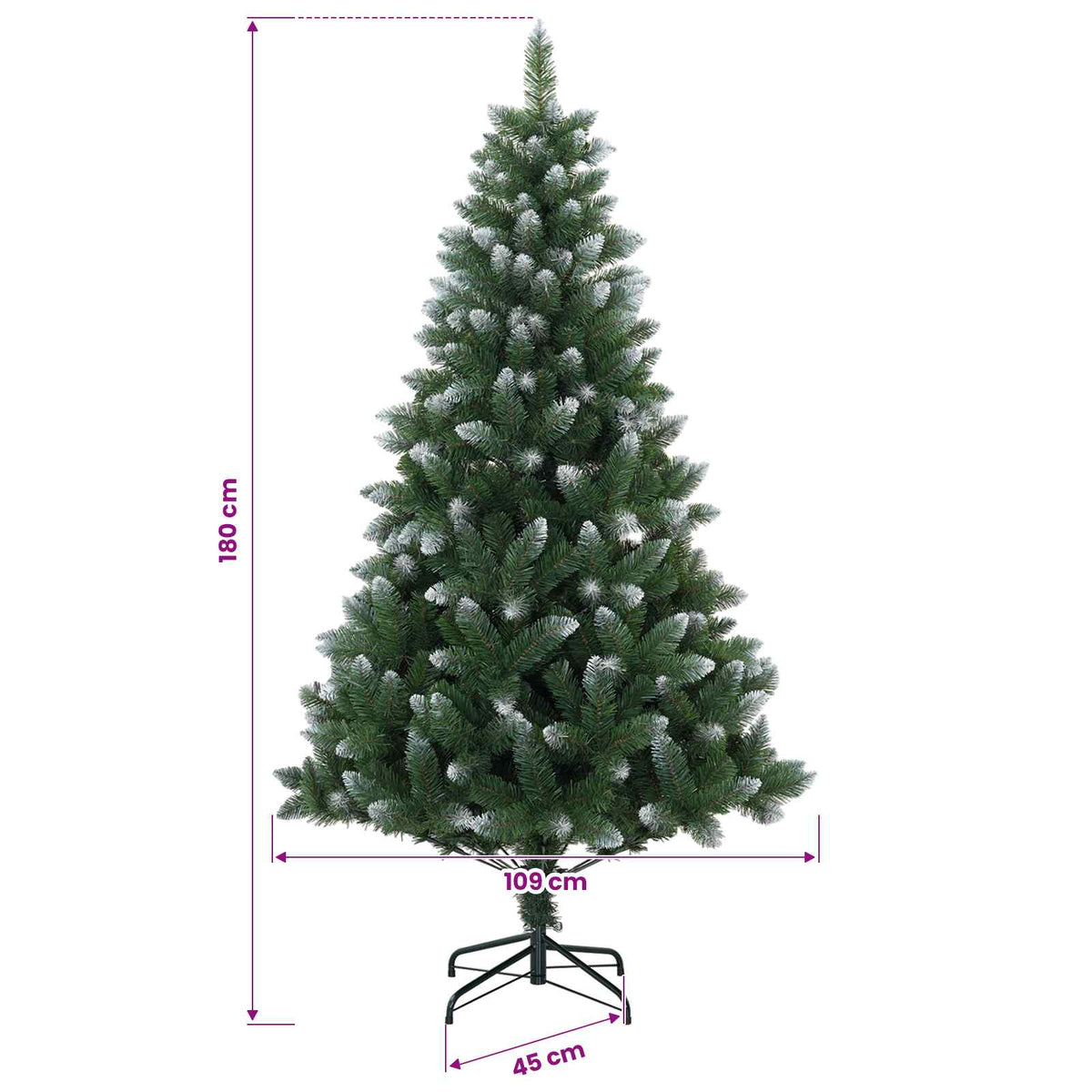 vidaXL Artificial Christmas Tree with Bauble 180 cm 300 LEDs