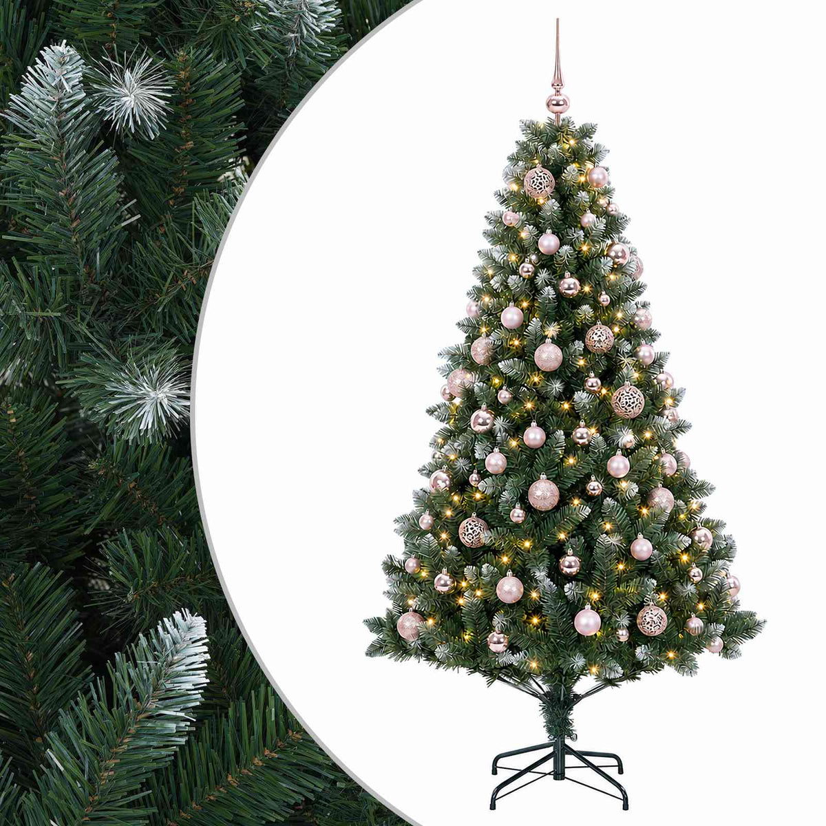 vidaXL Artificial Christmas Tree with Bauble 210 cm 300 LEDs