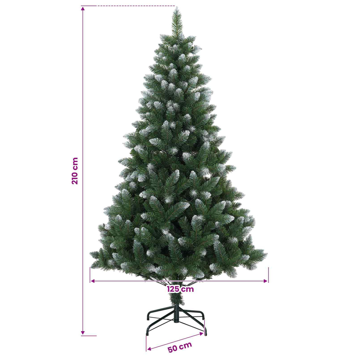 vidaXL Artificial Christmas Tree with Bauble 210 cm 300 LEDs