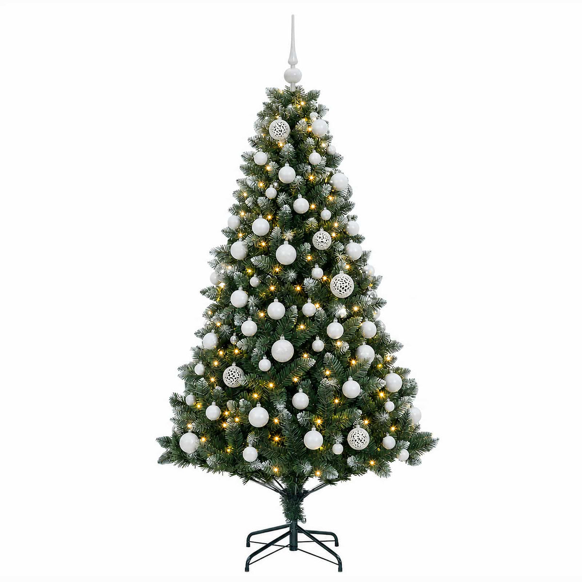 vidaXL Artificial Christmas Tree with Bauble 180 cm 300 LEDs