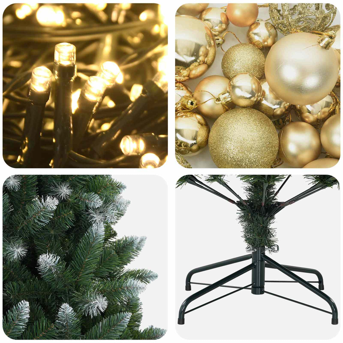 vidaXL Artificial Christmas Tree with Bauble 120 cm 150 LEDs