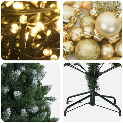 vidaXL Artificial Christmas Tree with Bauble 150 cm 150 LEDs