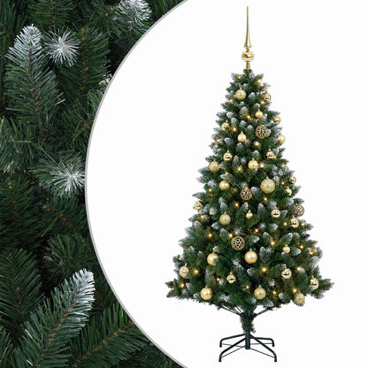 vidaXL Artificial Christmas Tree with Bauble 150 cm 150 LEDs