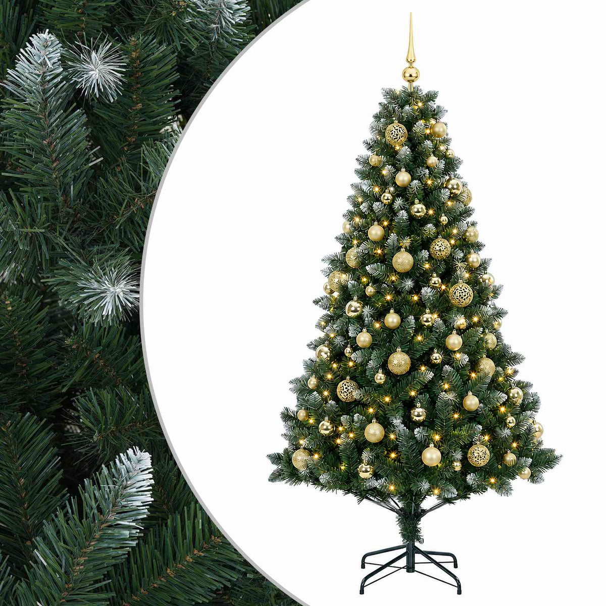 vidaXL Artificial Christmas Tree with Bauble 240 cm 300 LEDs