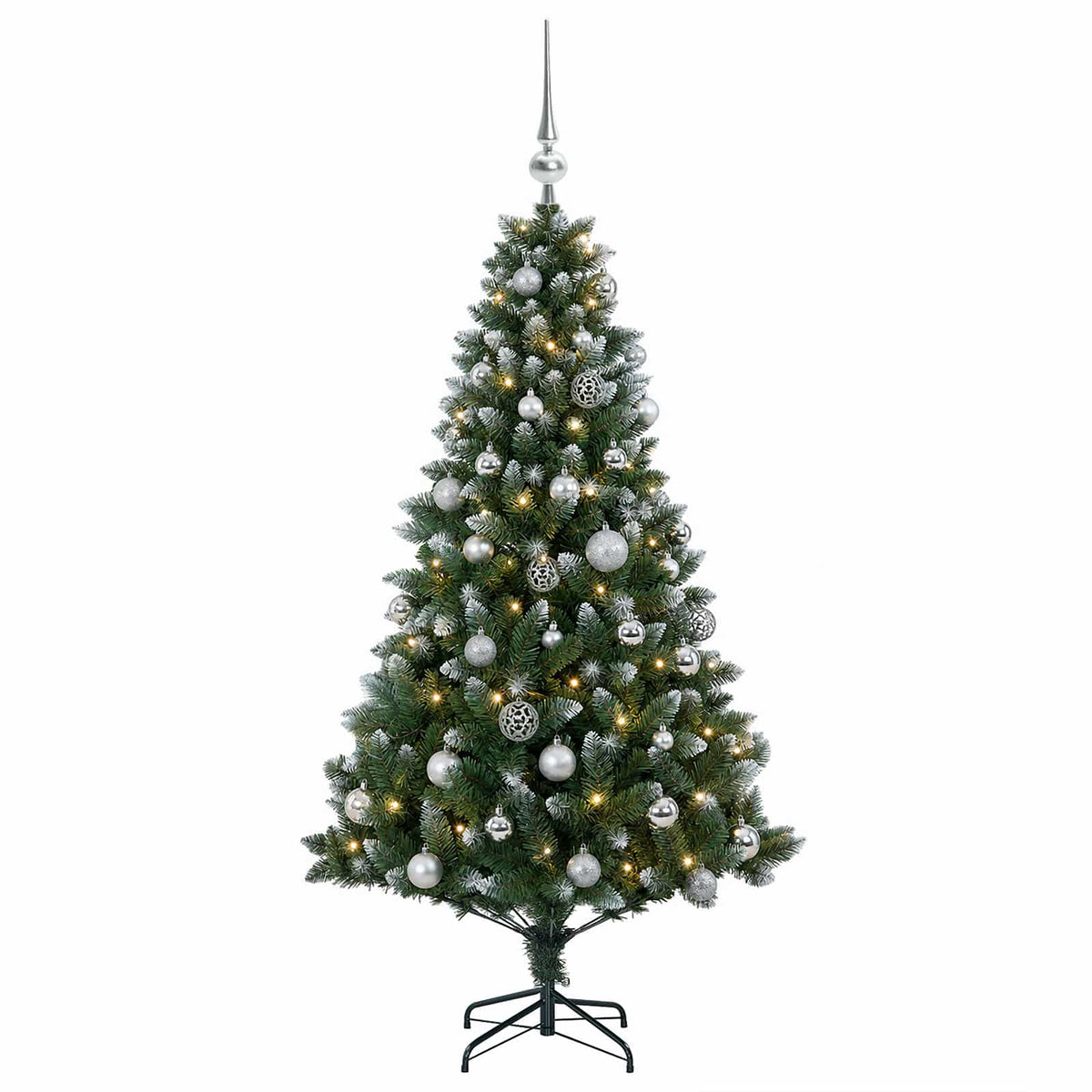 vidaXL Artificial Christmas Tree with Bauble 120 cm 150 LEDs
