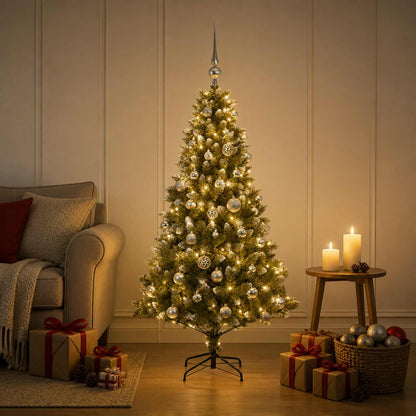 vidaXL Artificial Christmas Tree with Bauble 150 cm 150 LEDs