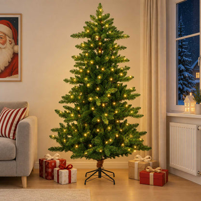 vidaXL Artificial Christmas Tree 150 cm 150 LEDs Warm White