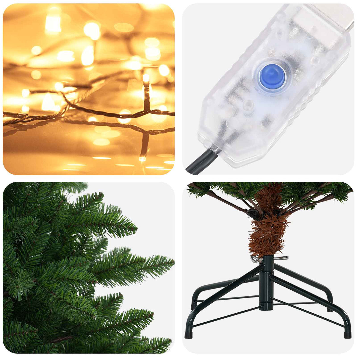 vidaXL Artificial Christmas Tree 150 cm 150 LEDs Warm White
