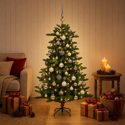 vidaXL Artificial Christmas Tree with Bauble 150 cm 150 LEDs