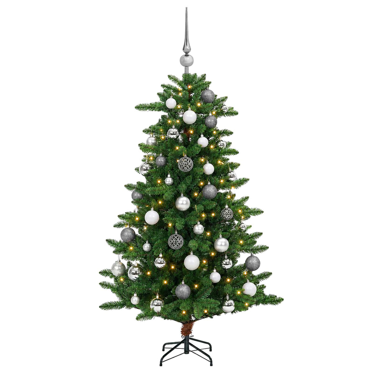 vidaXL Artificial Christmas Tree with Bauble 150 cm 150 LEDs
