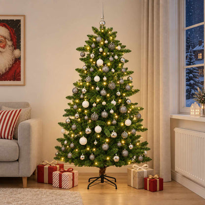 vidaXL Artificial Christmas Tree with Bauble 180 cm 300 LEDs