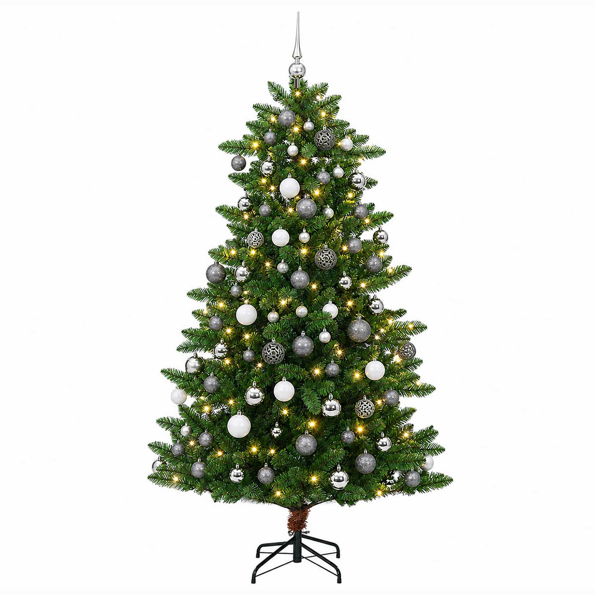 vidaXL Artificial Christmas Tree with Bauble 180 cm 300 LEDs