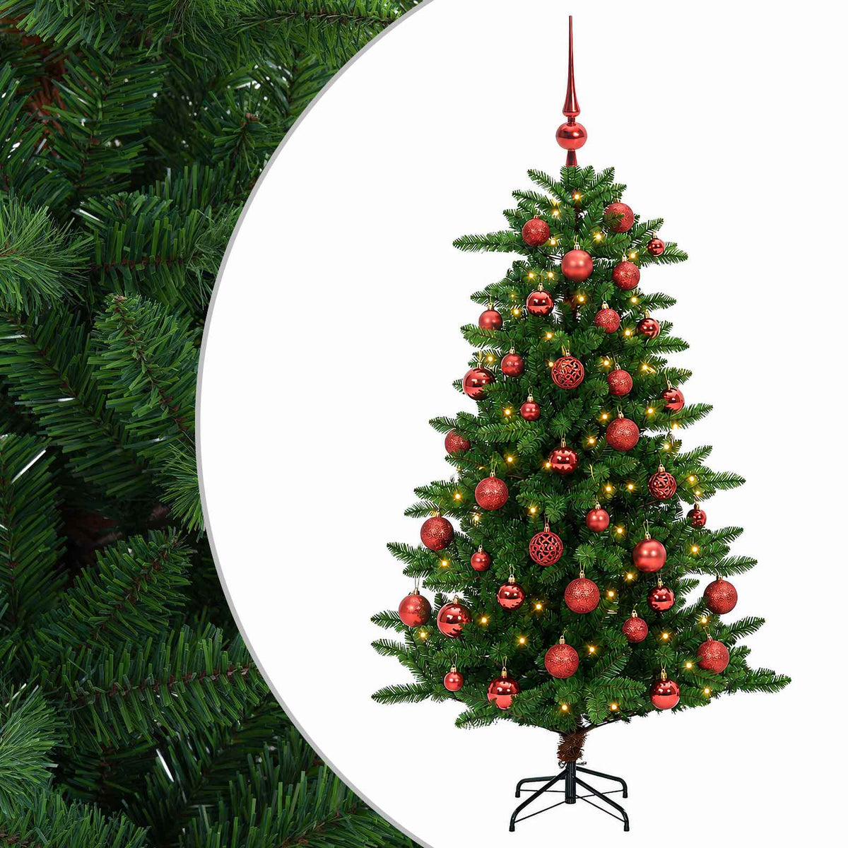 vidaXL Artificial Christmas Tree with Bauble 120 cm 150 LEDs