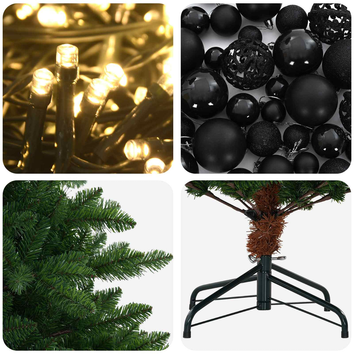 vidaXL Artificial Christmas Tree with Bauble 150 cm 150 LEDs