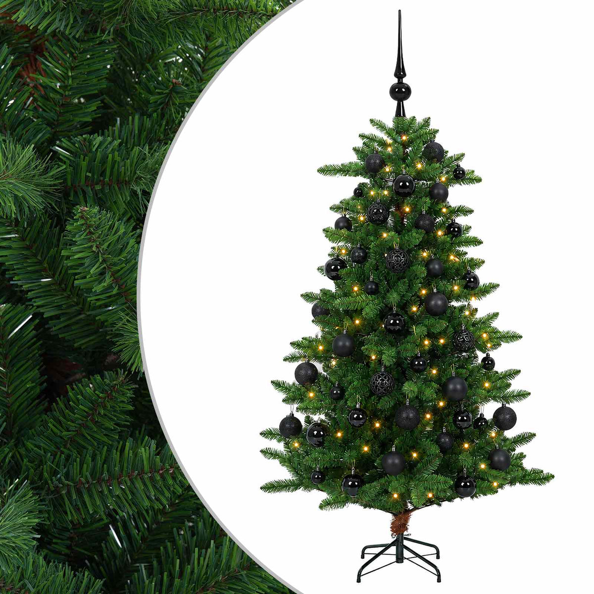 vidaXL Artificial Christmas Tree with Bauble 150 cm 150 LEDs