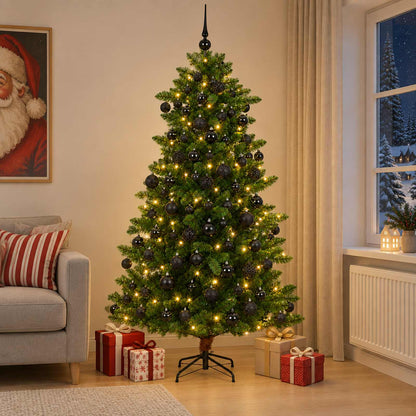 vidaXL Artificial Christmas Tree with Bauble 180 cm 300 LEDs