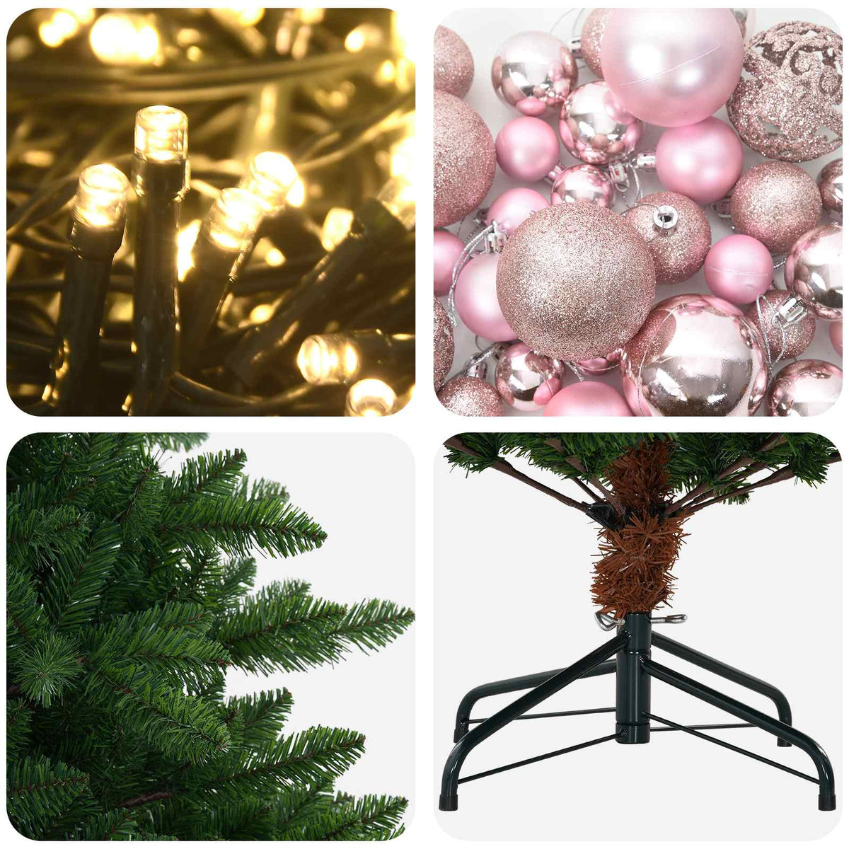 vidaXL Artificial Christmas Tree with Bauble 120 cm 150 LEDs