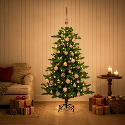 vidaXL Artificial Christmas Tree with Bauble 120 cm 150 LEDs
