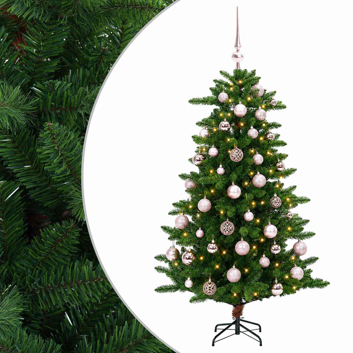 vidaXL Artificial Christmas Tree with Bauble 150 cm 150 LEDs