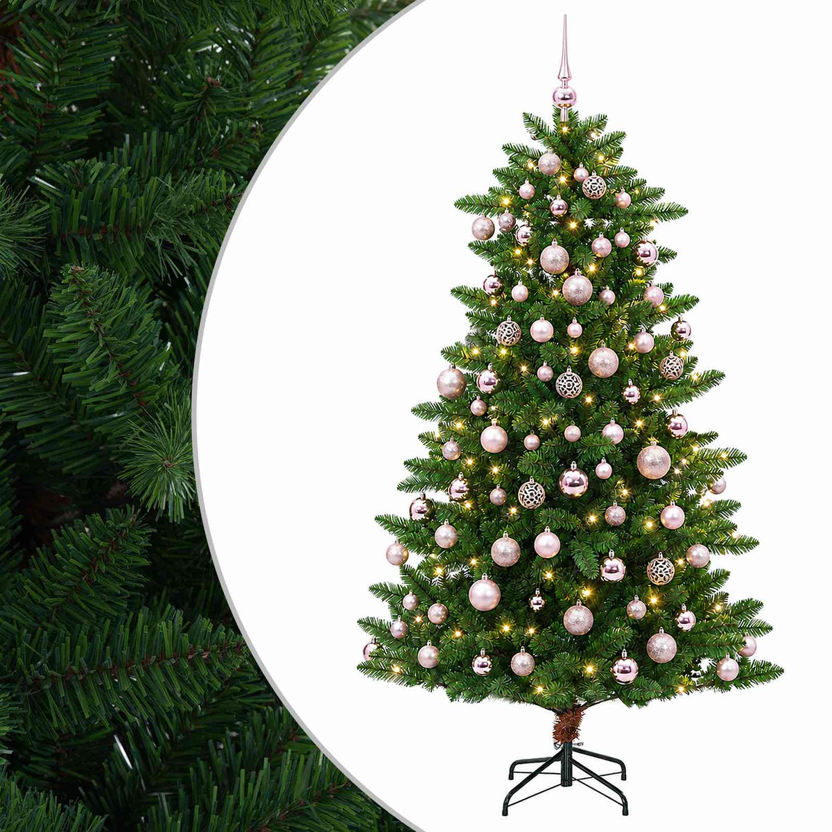 vidaXL Artificial Christmas Tree with Bauble 180 cm 300 LEDs