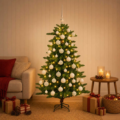 vidaXL Artificial Christmas Tree with Bauble 150 cm 150 LEDs