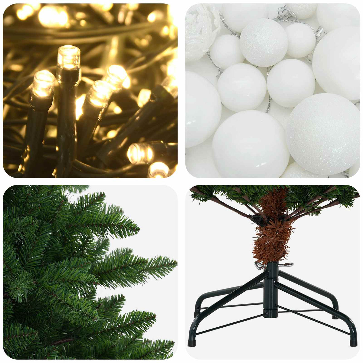 vidaXL Artificial Christmas Tree with Bauble 150 cm 150 LEDs
