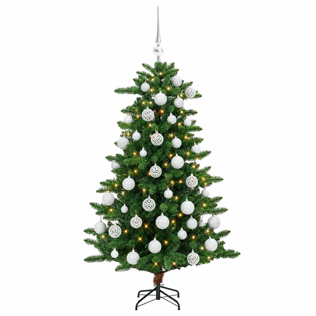vidaXL Artificial Christmas Tree with Bauble 150 cm 150 LEDs