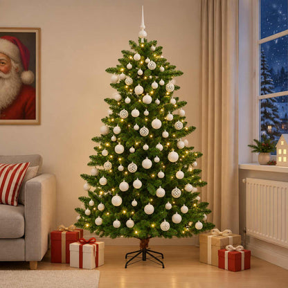 vidaXL Artificial Christmas Tree with Bauble 240 cm 300 LEDs