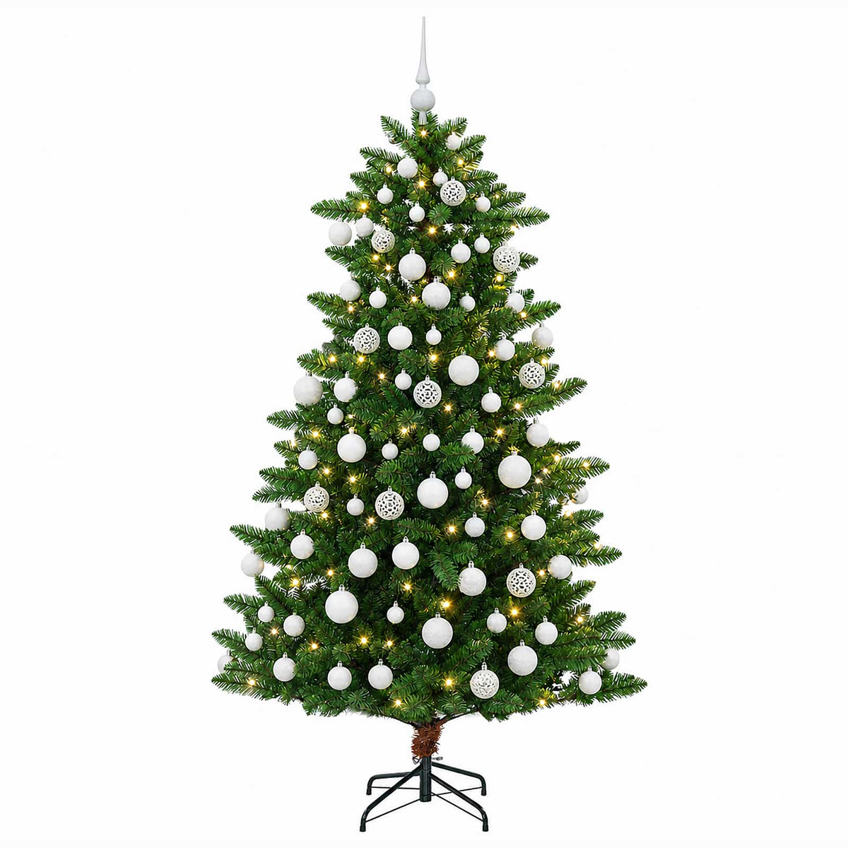 vidaXL Artificial Christmas Tree with Bauble 180 cm 300 LEDs