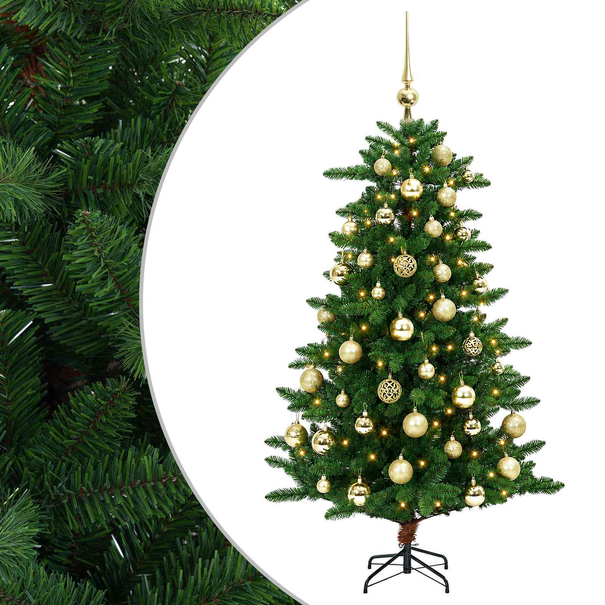 vidaXL Artificial Christmas Tree with Bauble 120 cm 150 LEDs