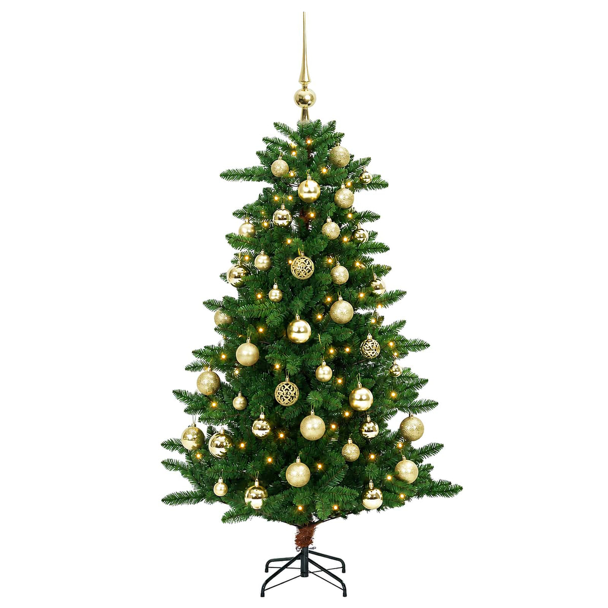 vidaXL Artificial Christmas Tree with Bauble 120 cm 150 LEDs