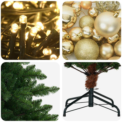 vidaXL Artificial Christmas Tree with Bauble 150 cm 150 LEDs