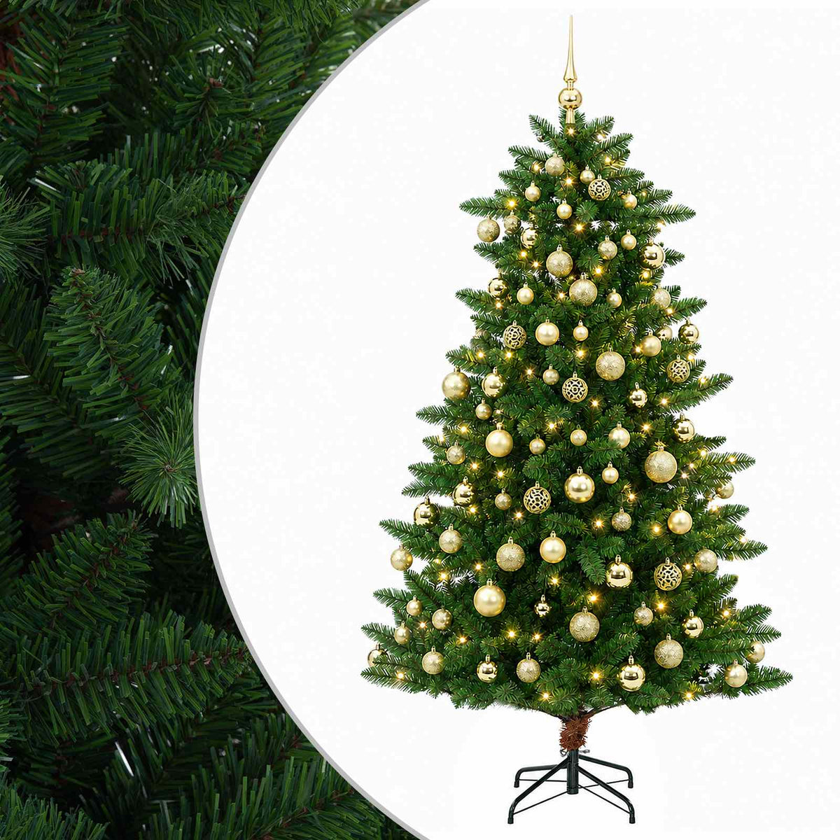 vidaXL Artificial Christmas Tree with Bauble 210 cm 300 LEDs