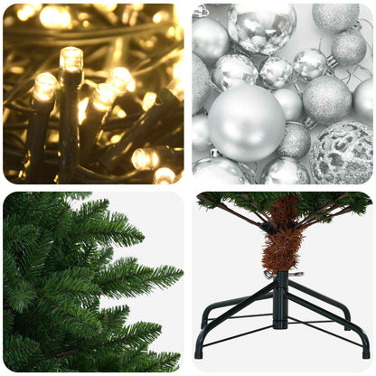 vidaXL Artificial Christmas Tree with Bauble 120 cm 150 LEDs