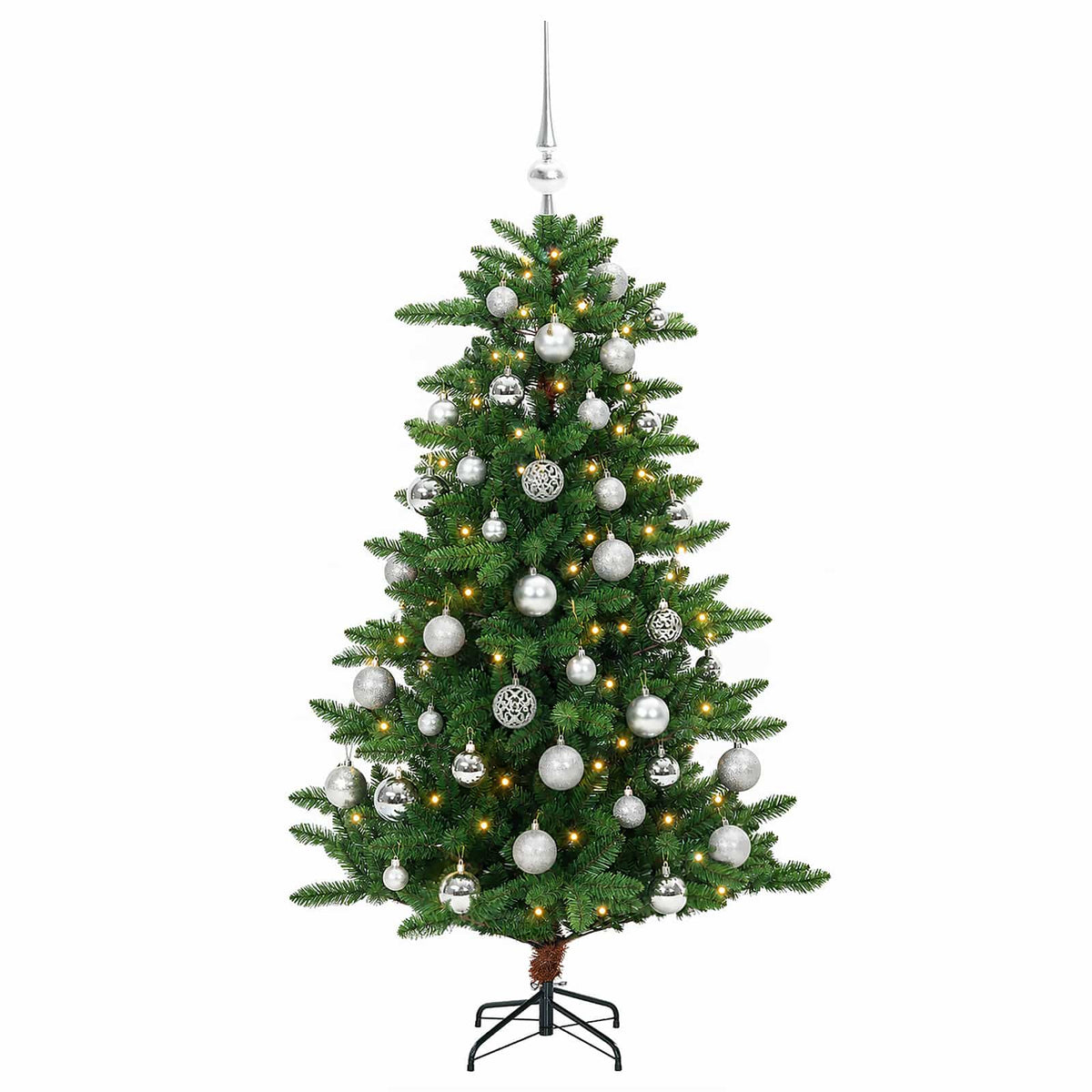 vidaXL Artificial Christmas Tree with Bauble 120 cm 150 LEDs