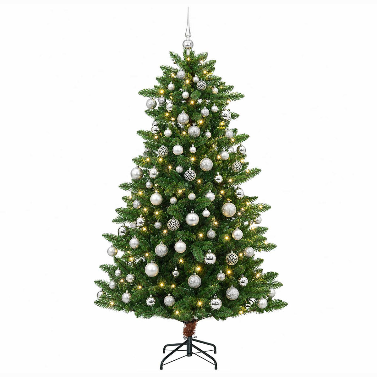 vidaXL Artificial Christmas Tree with Bauble 210 cm 300 LEDs