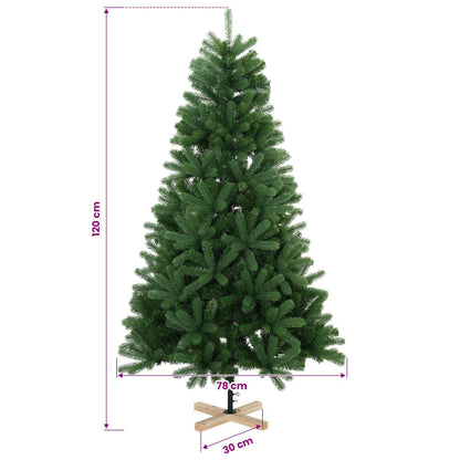 vidaXL Artificial Christmas Tree 120 cm 150 LEDs Warm White PVC Green