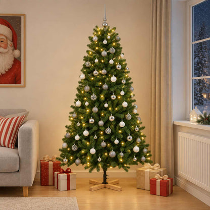 vidaXL Artificial Christmas Tree with Bauble 180 cm 300 LEDs