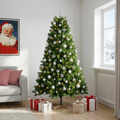 vidaXL Artificial Christmas Tree with Bauble 210 cm 300 LEDs