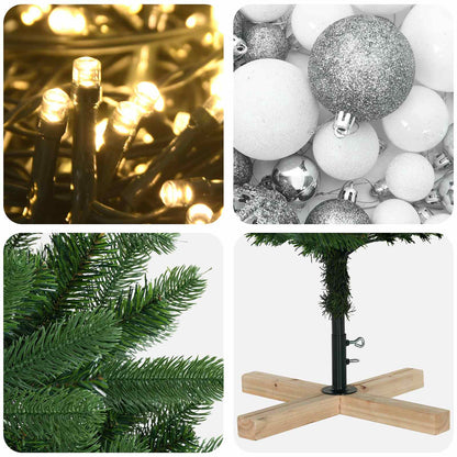 vidaXL Artificial Christmas Tree with Bauble 210 cm 300 LEDs