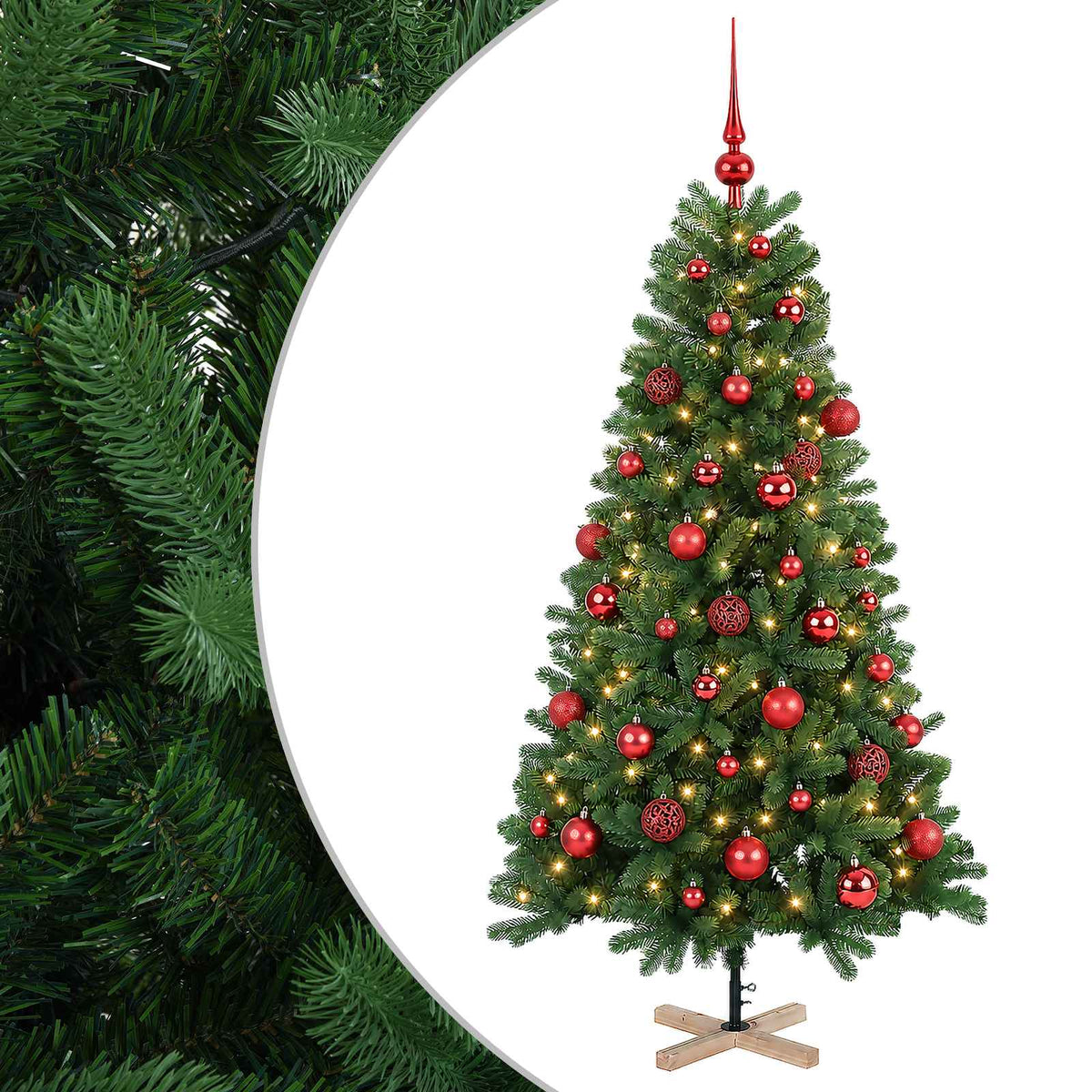 vidaXL Artificial Christmas Tree with Bauble 150 cm 150 LEDs