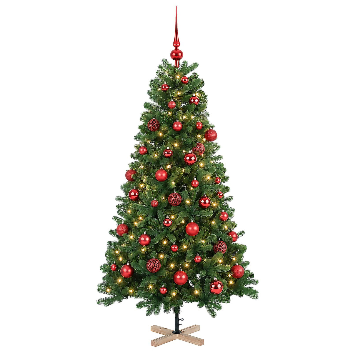vidaXL Artificial Christmas Tree with Bauble 150 cm 150 LEDs