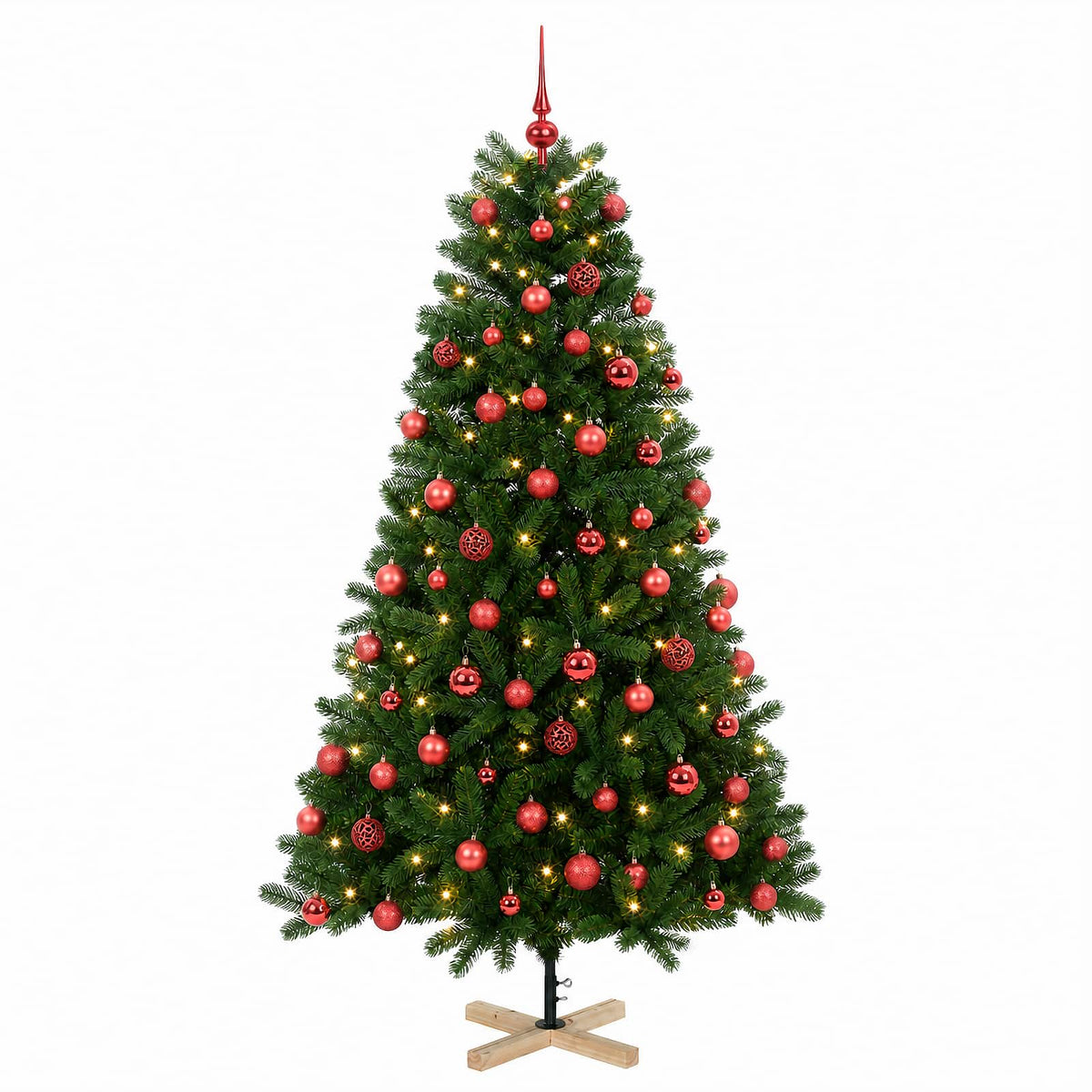 vidaXL Artificial Christmas Tree with Bauble 210 cm 300 LEDs