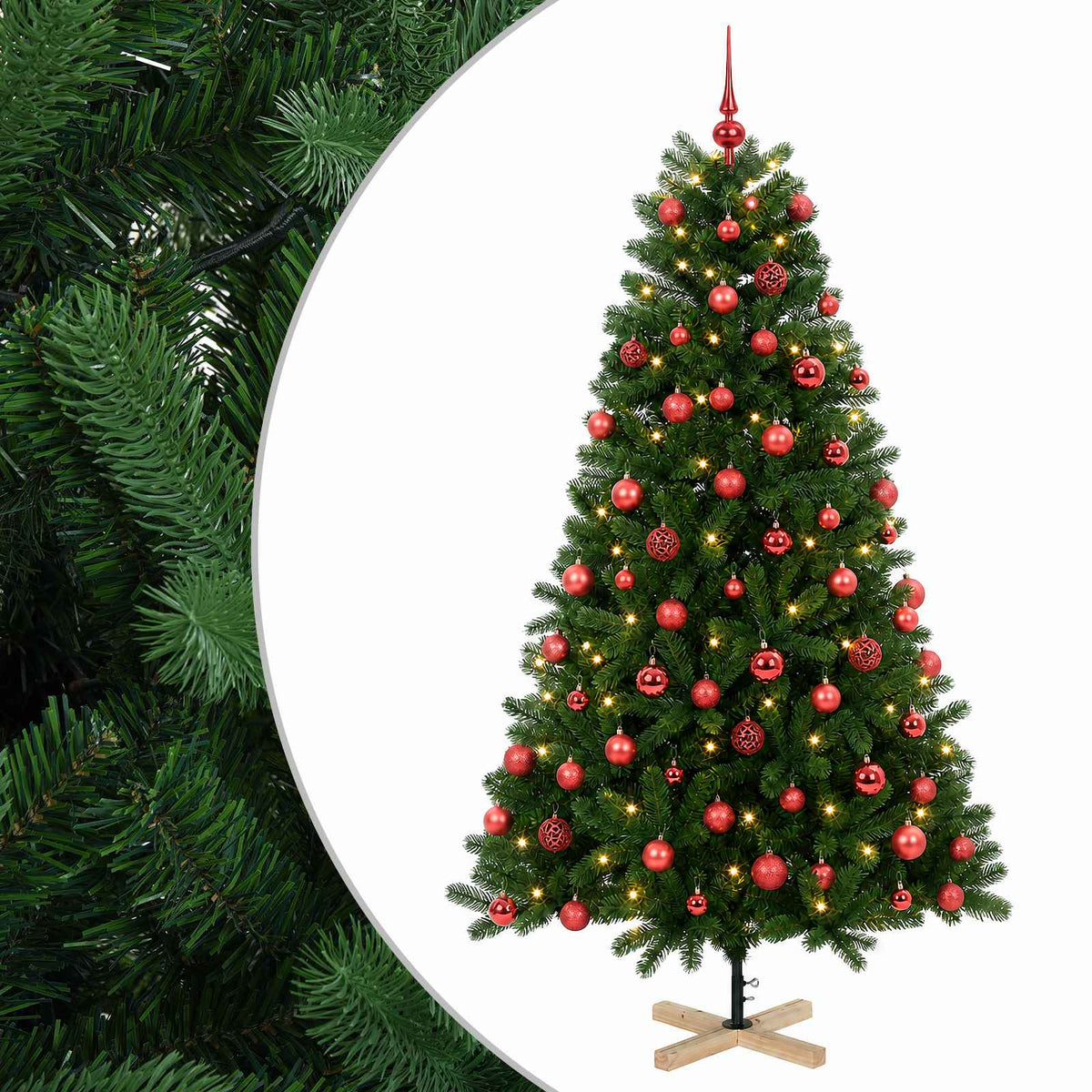vidaXL Artificial Christmas Tree with Bauble 240 cm 300 LEDs