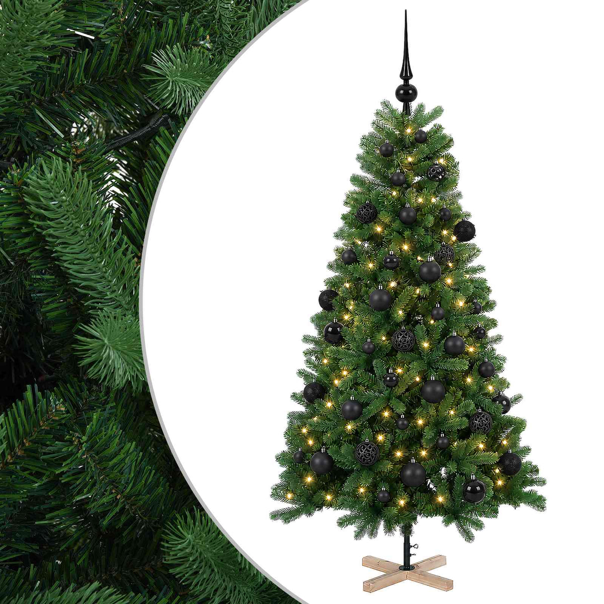 vidaXL Artificial Christmas Tree with Bauble 150 cm 150 LEDs