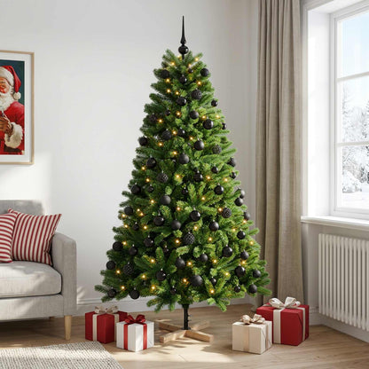 vidaXL Artificial Christmas Tree with Bauble 210 cm 300 LEDs