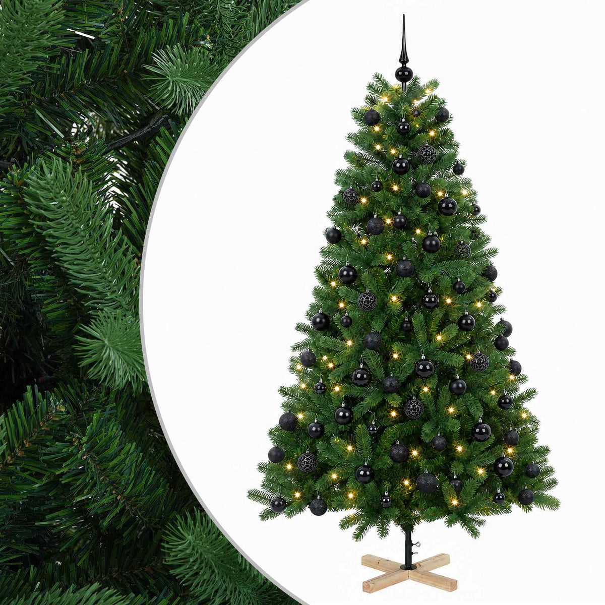 vidaXL Artificial Christmas Tree with Bauble 210 cm 300 LEDs