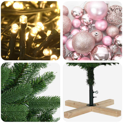 vidaXL Artificial Christmas Tree with Bauble 150 cm 150 LEDs