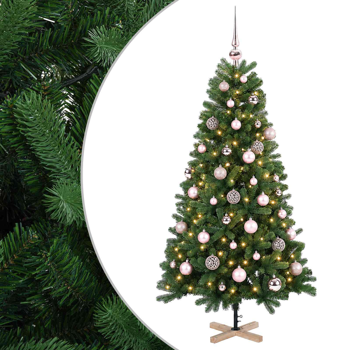 vidaXL Artificial Christmas Tree with Bauble 150 cm 150 LEDs