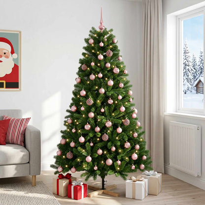 vidaXL Artificial Christmas Tree with Bauble 210 cm 300 LEDs
